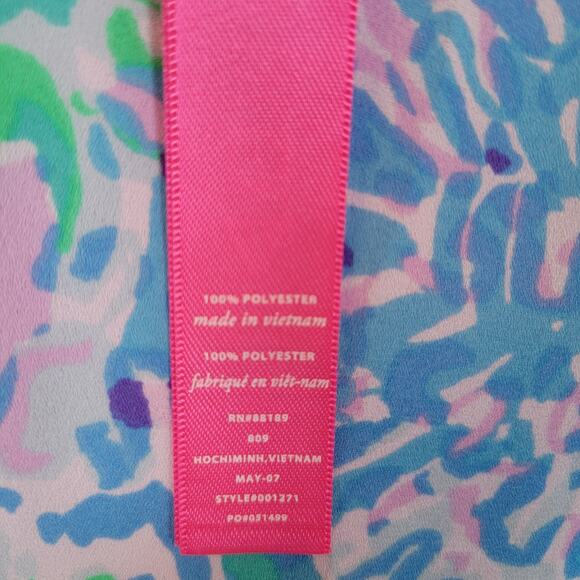 Lilly Pulitzer Womens Florin Tank Top Size XS Pink Blue Reversible Florida Beach - Picture 4 of 10